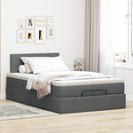 Ottoman Bed with Mattress King Single Fabric