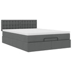 Ottoman Bed with Mattress Dark Grey Double - Fabric