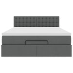 Ottoman Bed with Mattress Dark Grey Double - Fabric