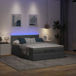 Ottoman Bed with Mattress & LEDs Double Fabric