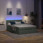 Ottoman Bed with Mattress & LEDs Double Fabric