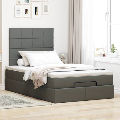 Dark Grey Ottoman Bed with Mattress and Easy-Lift Storage King Single