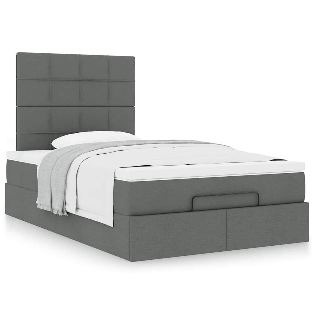 Dark Grey Ottoman Bed with Mattress and Easy-Lift Storage King Single