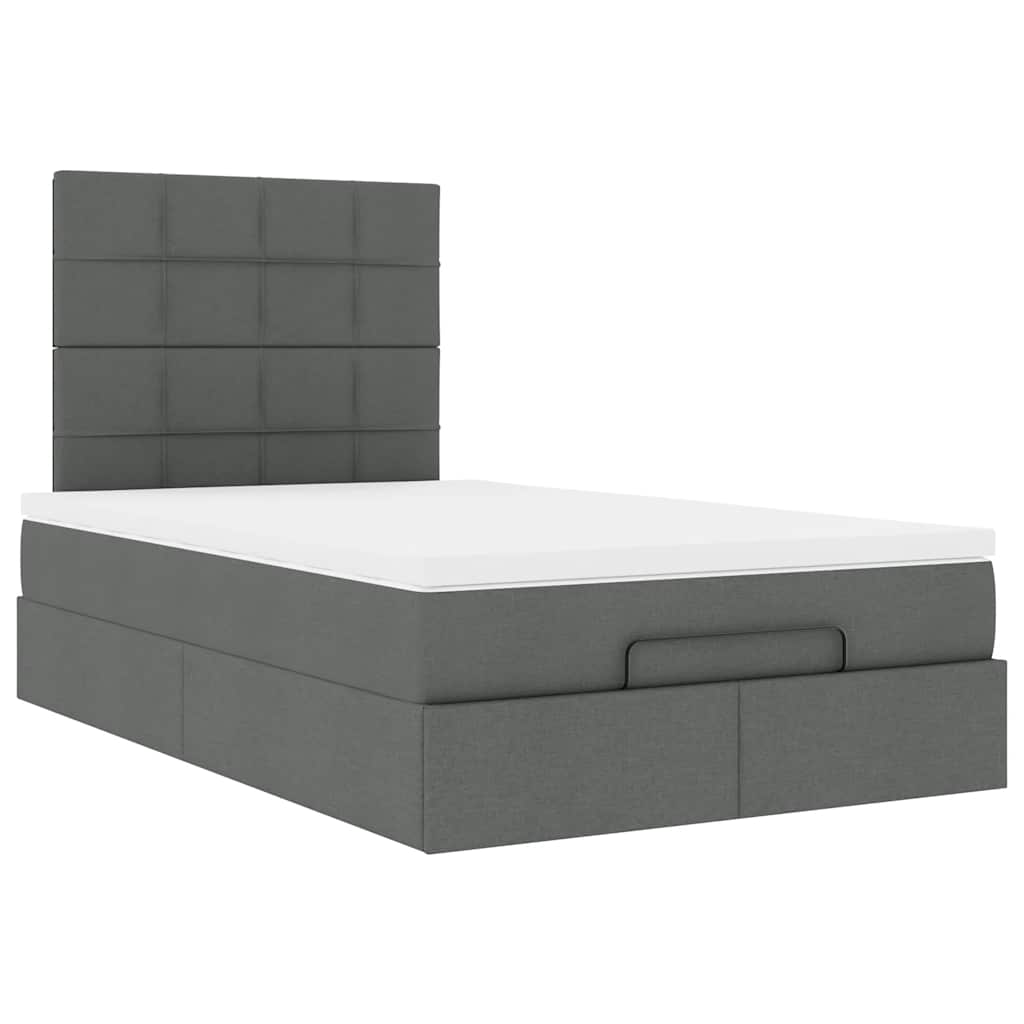 Dark Grey Ottoman Bed with Mattress and Easy-Lift Storage King Single