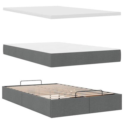 Dark Grey Ottoman Bed with Mattress and Easy-Lift Storage King Single