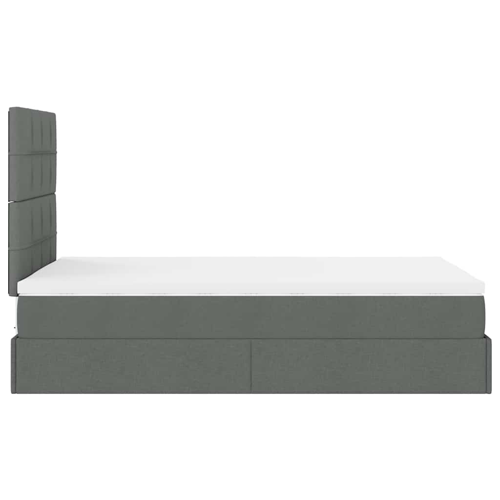 Dark Grey Ottoman Bed with Mattress and Easy-Lift Storage King Single