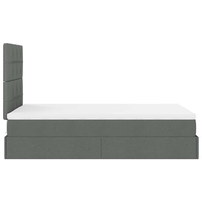 Dark Grey Ottoman Bed with Mattress and Easy-Lift Storage King Single