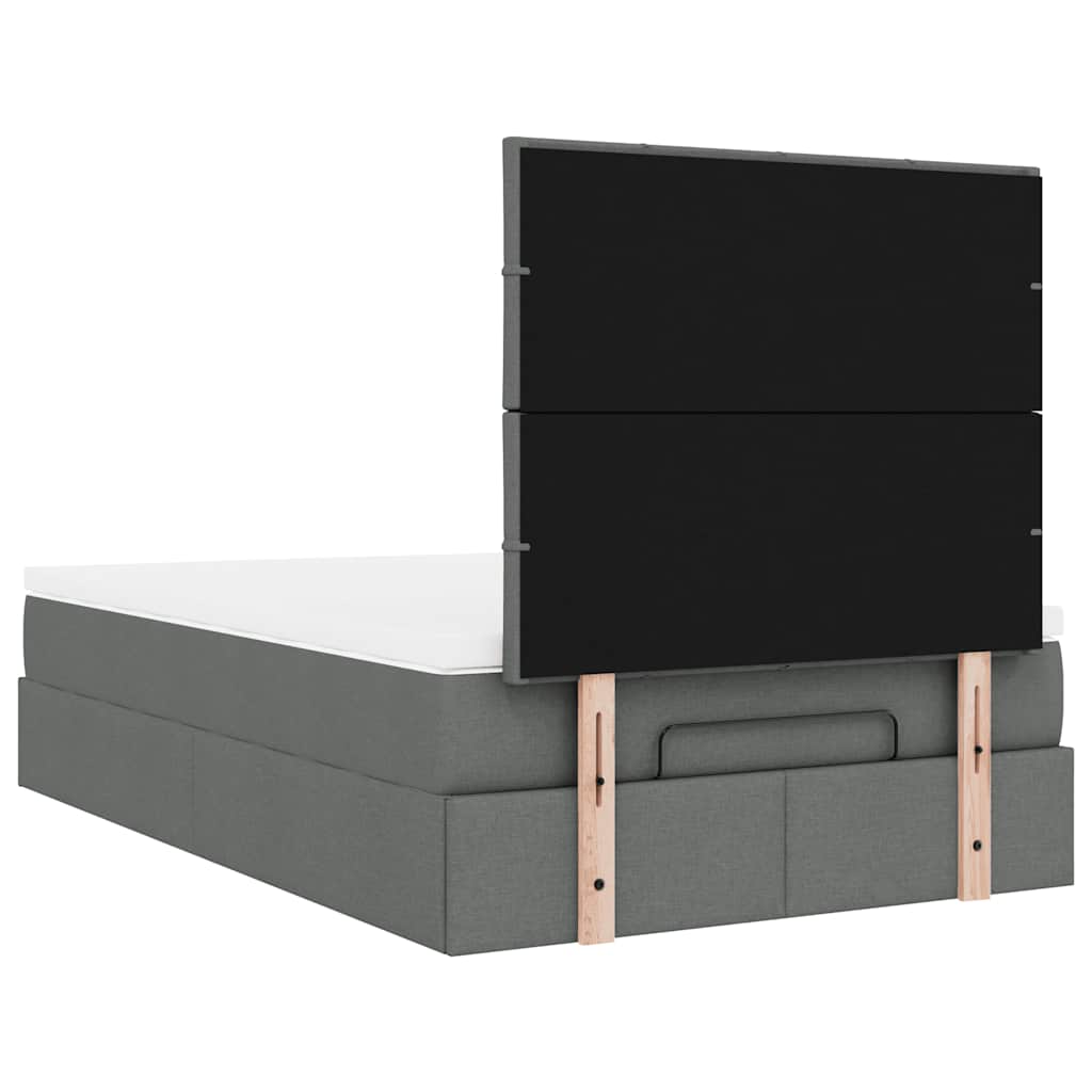 Dark Grey Ottoman Bed with Mattress and Easy-Lift Storage King Single