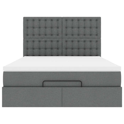 Ottoman Bed with Mattress Dark Grey - Queen
