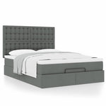 Ottoman Bed with Mattress Dark Grey - Queen