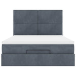 Ottoman Bed with Mattresses Dark Grey Double Velvet