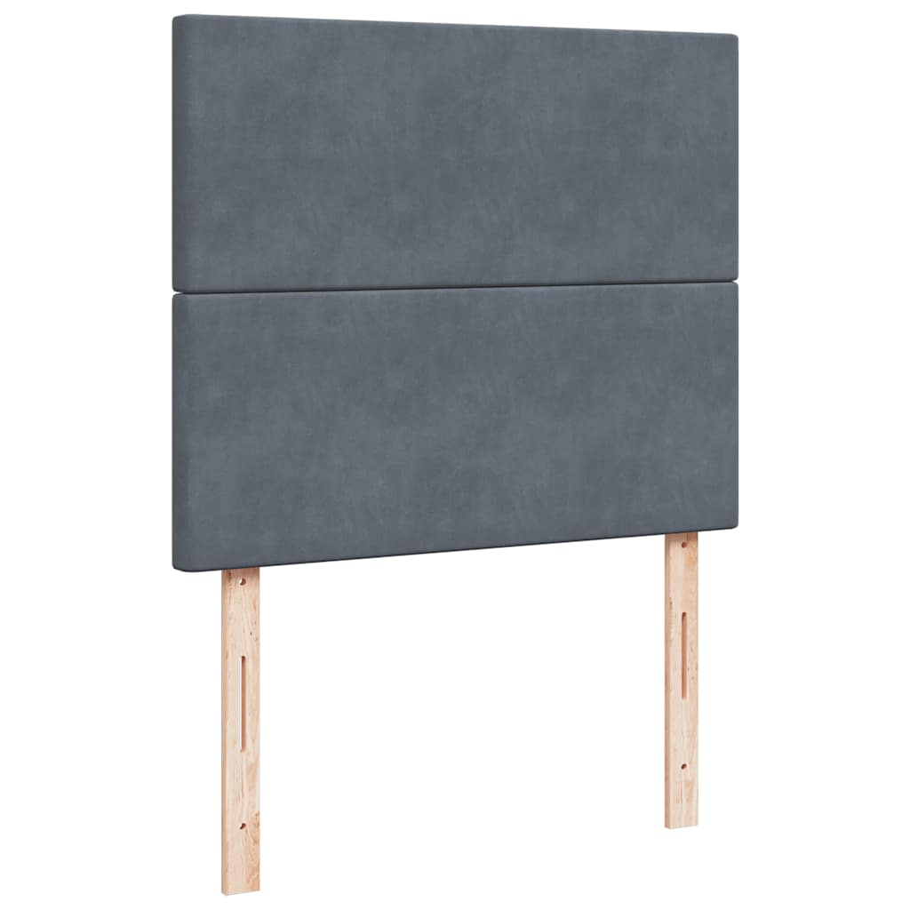 Dark Grey Ottoman Bed with Pocket Spring Velvet Mattress King Single