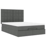 Ottoman Bed with Mattress & LEDs Dark Grey - Fabric