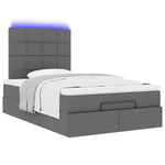 King Single Ottoman Storage Bed with Pocket Spring Mattress and LED Strip Dark Grey