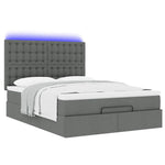 Ottoman Bed with Mattress & LEDs Queen Fabric