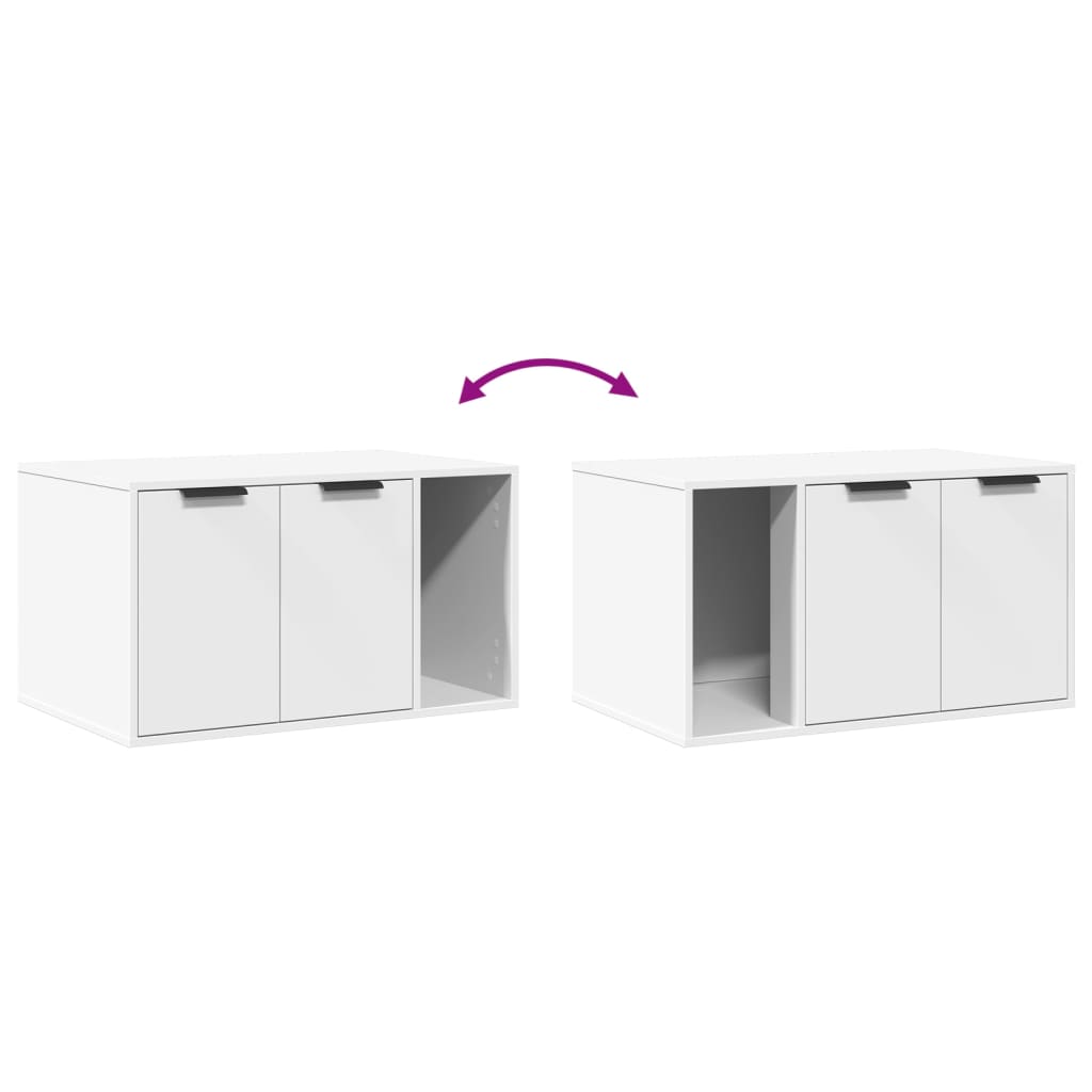 Cat Litter Box Enclosure Cabinet White 80cm | HomeAndLiving