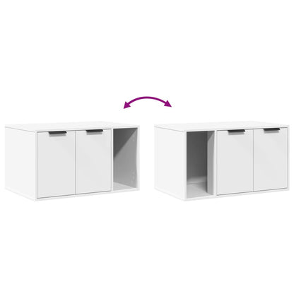 Cat Litter Box Enclosure Cabinet White 80cm | HomeAndLiving