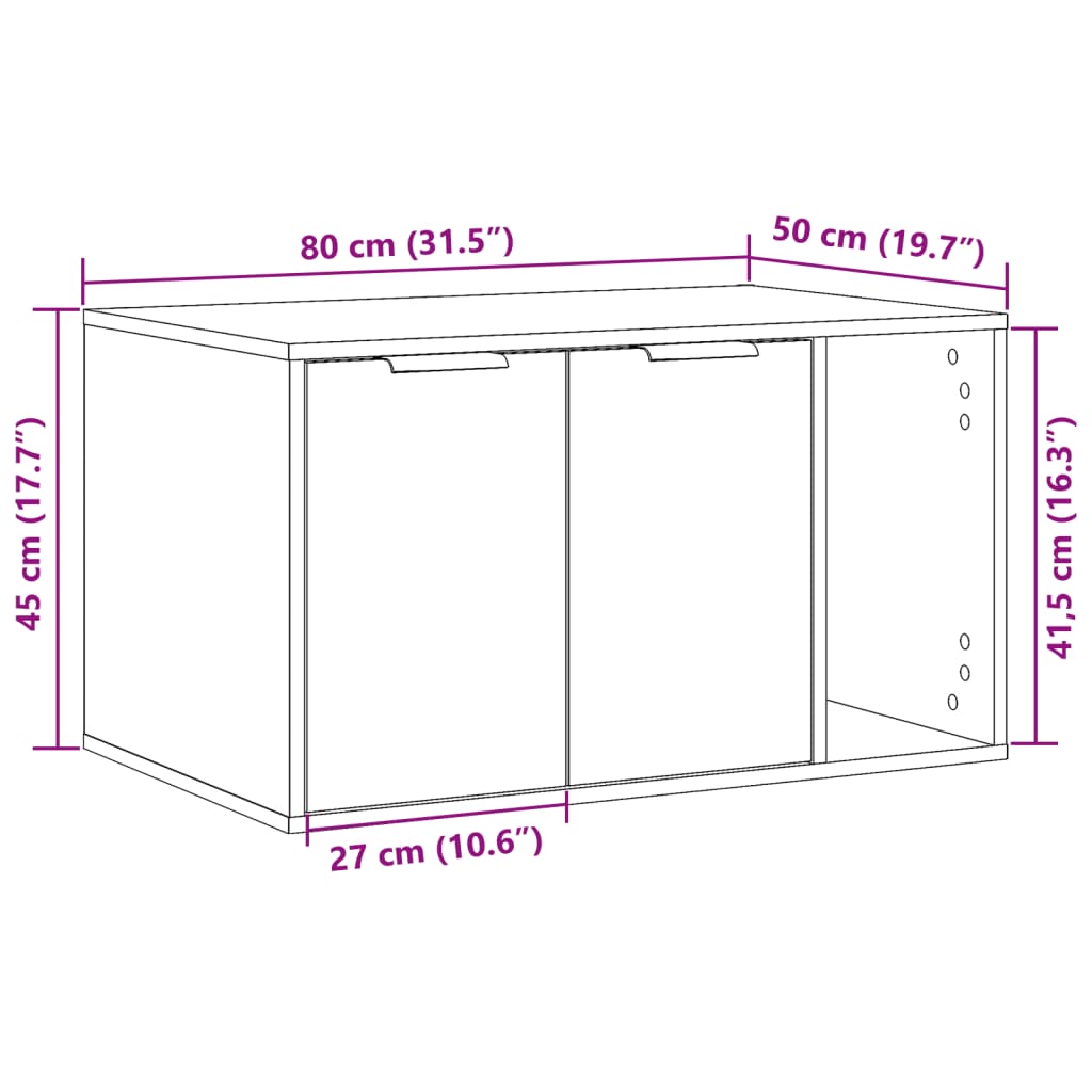 Cat Litter Box Enclosure Cabinet White 80cm | HomeAndLiving