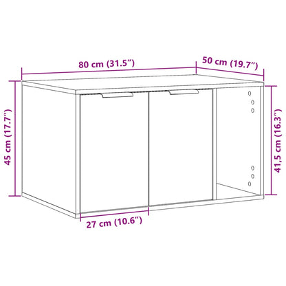 Cat Litter Box Enclosure Cabinet White 80cm | HomeAndLiving