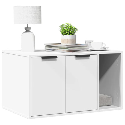 Cat Litter Box Enclosure Cabinet White 80cm | HomeAndLiving