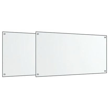Stylish Kitchen Backsplashes 2 pcs Transparent Tempered Glass