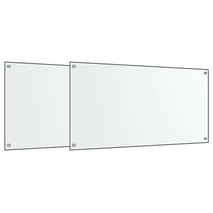 Kitchen Backsplashes 2 pcs Transparent Tempered Glass