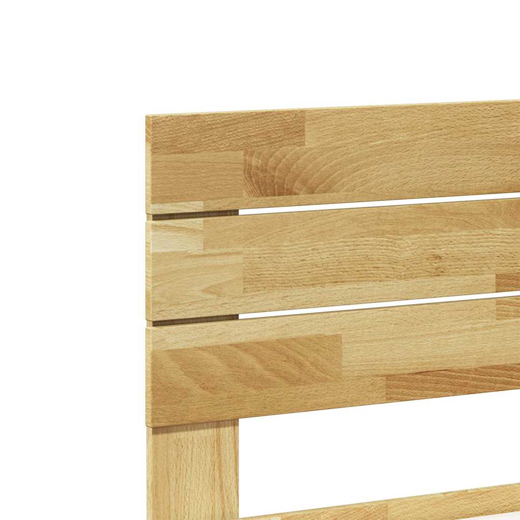 Oak Wood Bed Frame with Headboard Slatted Base Double Size Mattress Support
