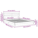 Oak Wood Bed Frame with Headboard Slatted Base Double Size Mattress Support