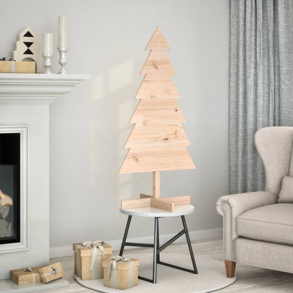  Wooden Christmas Tree for Decoration 120 cm Solid Wood Pine