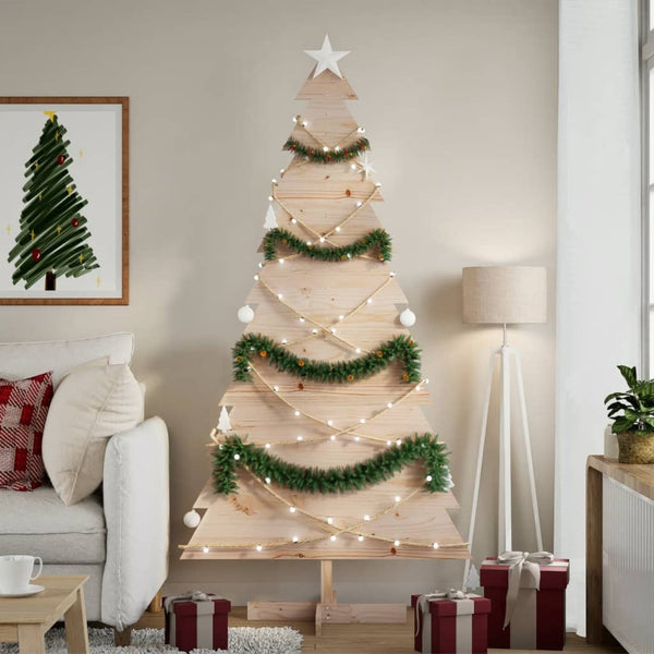  Wooden Christmas Tree for Decoration 180 cm Solid Wood Pine