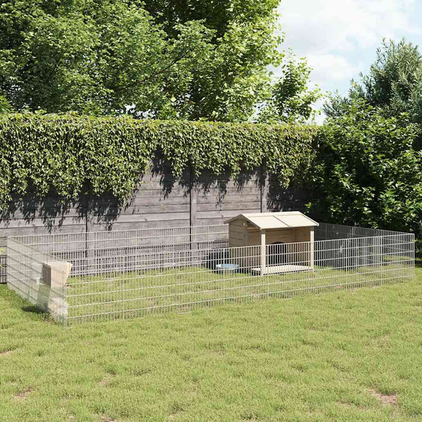  Free Range Animal Enclosure 24-Panel Galvanised