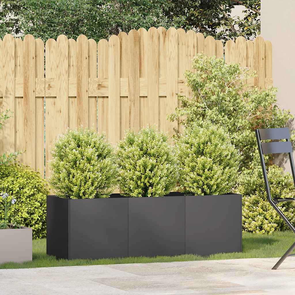Steel Garden Planter 120cm Black Outdoor | HomeAndLiving