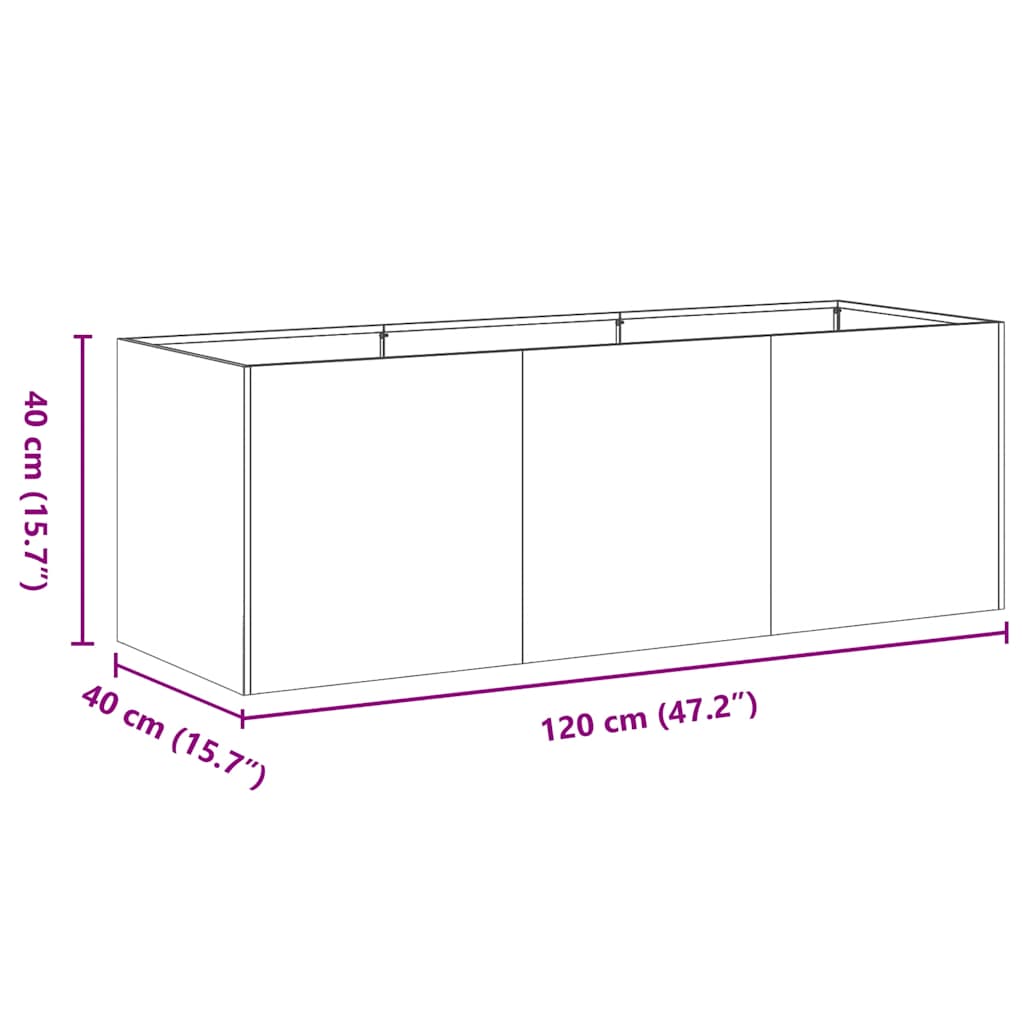 Steel Garden Planter 120cm Black Outdoor | HomeAndLiving