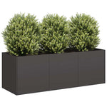 Steel Garden Planter 120cm Black Outdoor | HomeAndLiving
