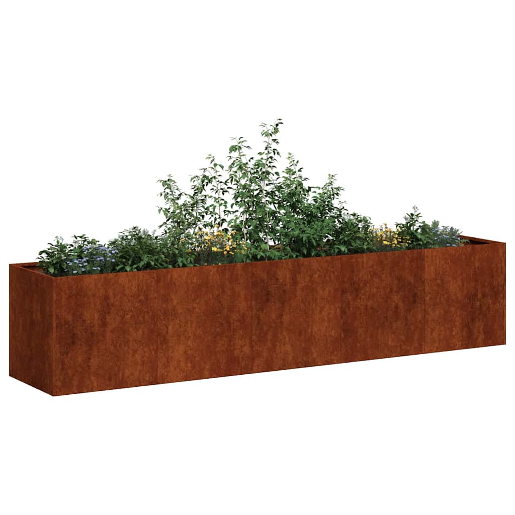 Weathering Steel Planter 200x40cm Raised Garden Bed | HomeAndLiving