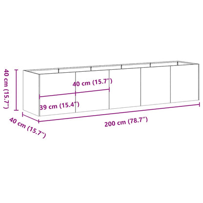 Weathering Steel Planter 200x40cm Raised Garden Bed | HomeAndLiving