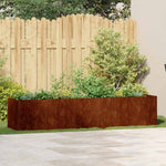Weathering Steel Planter 200x40cm Raised Garden Bed | HomeAndLiving