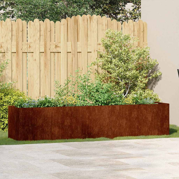  Weathering Steel Planter 200x40cm Raised Garden Bed | HomeAndLiving