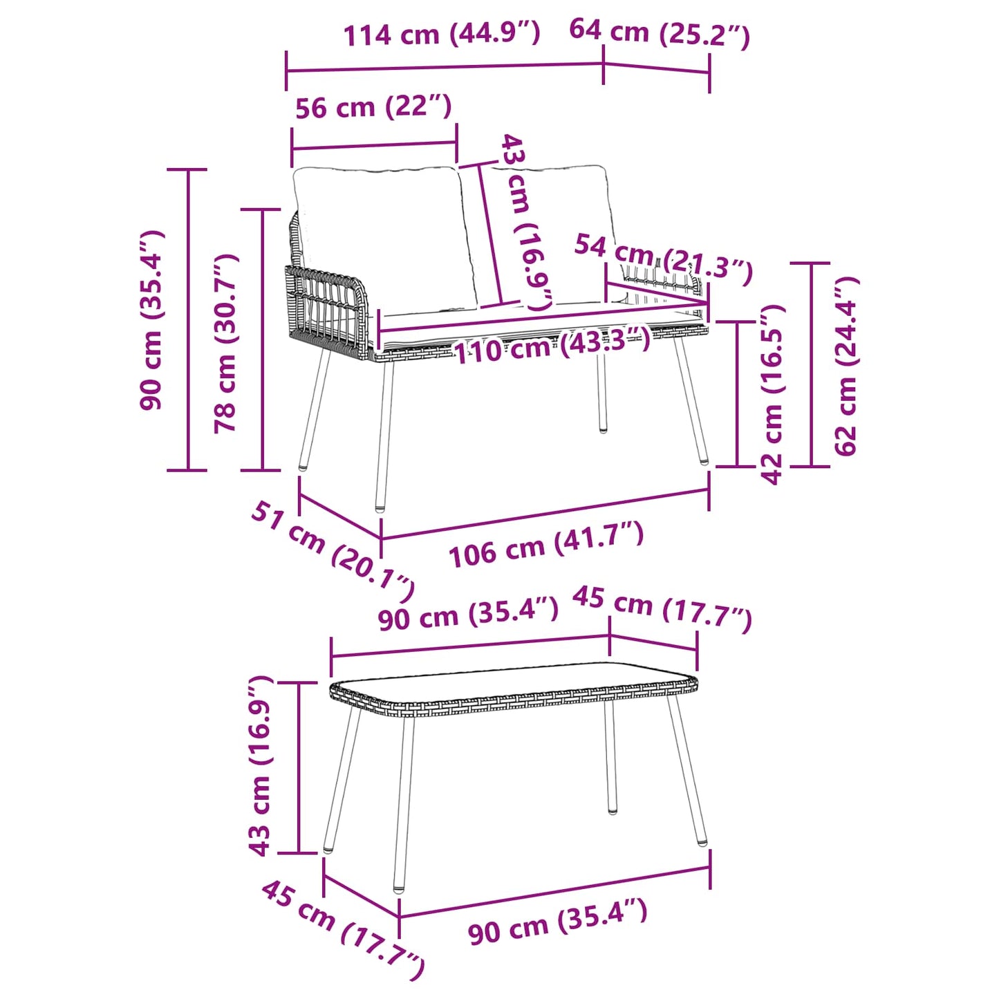 Refined Garden Dining Set with Cushion Home Decor Accent Summer 