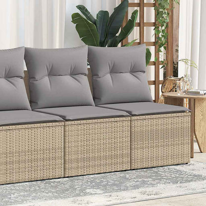 4 Piece Garden Sofa Set with Cushions Black Poly Rattan Acacia - Perfect Outdoor Comfort