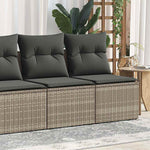 4 Piece Garden Sofa Set with Cushions Black Poly Rattan Acacia - Perfect Outdoor Comfort