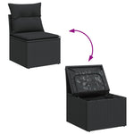 Garden Sofa Set with Cushions 6 Pcs Black Poly Rattan - Stylish