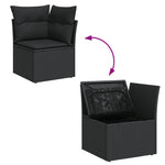 Garden Sofa Set with Cushions 6 Pcs Black Poly Rattan - Stylish