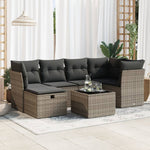 Garden Sofa Set with Cushions 6 Pcs Black Poly Rattan - Stylish