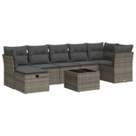 Garden Sofa Set with Cushions Modular Sofa 8 Piece Grey Poly Rattan - Versatile and Stylish