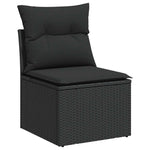 Garden Sofa Set with Cushions Modular Sofa 8 Pcs Black Poly Rattan - Stylish & Versatile