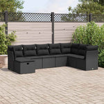 Garden Sofa Set with Cushions Modular Sofa 8 Pcs Black Poly Rattan - Stylish & Versatile