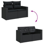 Garden Sofa Set with Cushions Modular Sofa 4 Piece Grey Poly Rattan