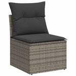 Garden Sofa Set with Cushions Modular Sofa 4 Piece Grey Poly Rattan - Elegant & Versatile