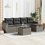 Garden Sofa Set with Cushions Modular Sofa 6 Piece Black Poly Rattan - Ultimate Comfort